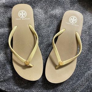 Tory Burch Brown Beige Flip Flop Sandal
